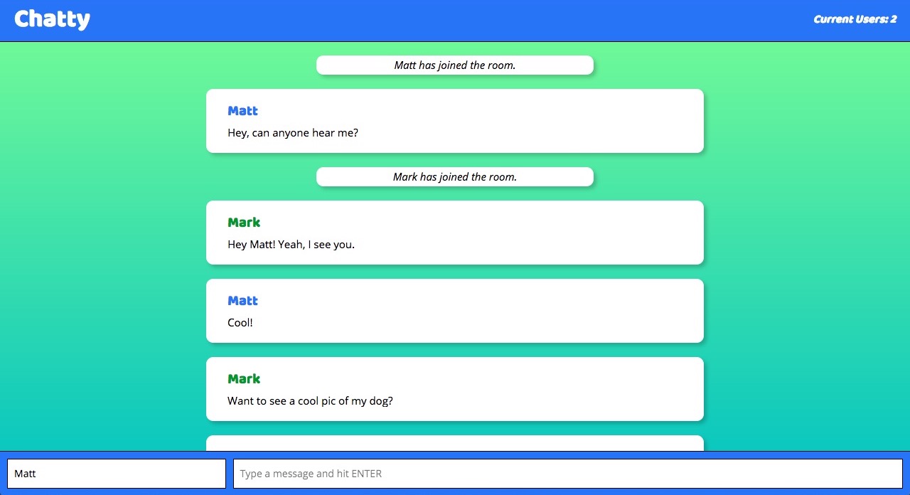 Chat feed from ChattyApp project